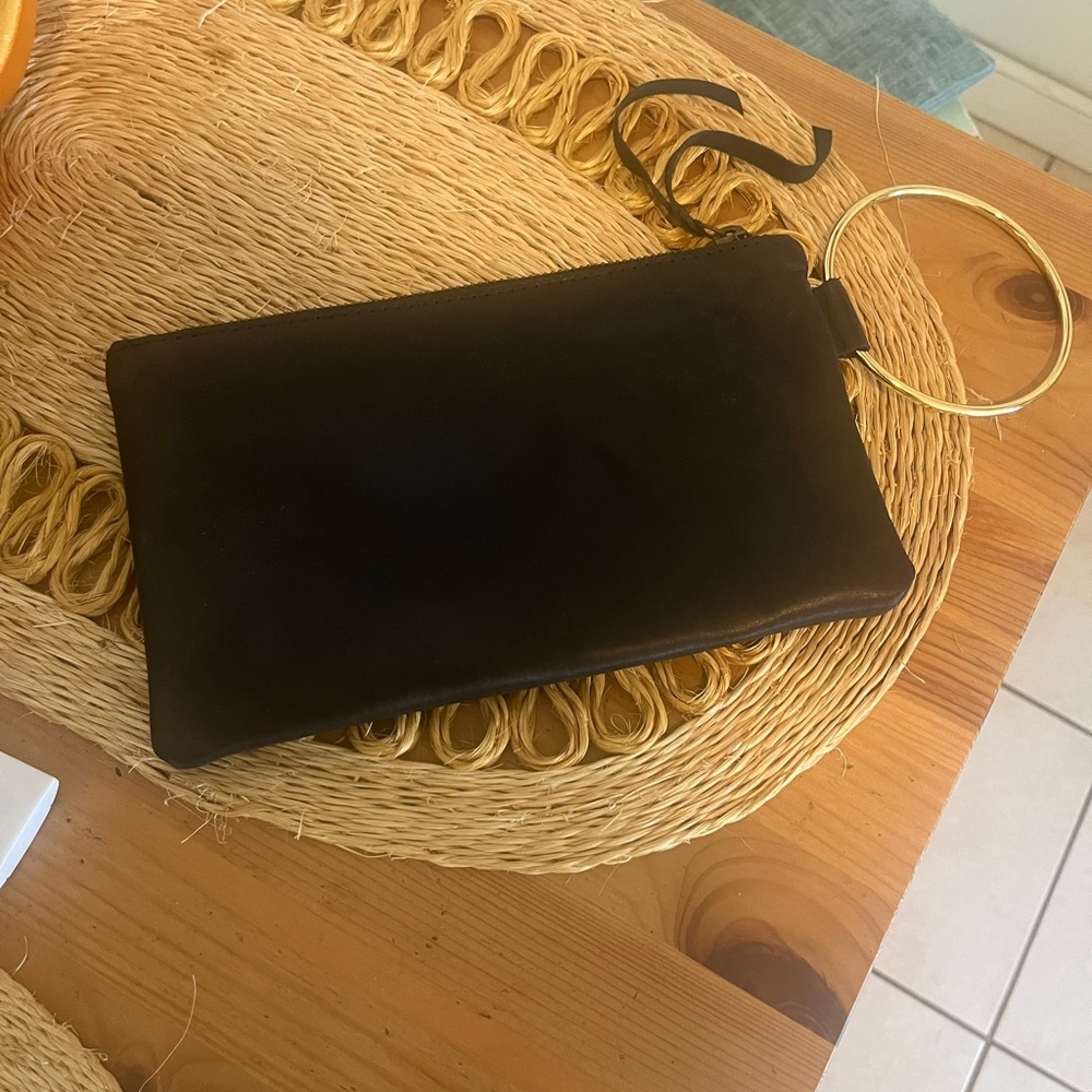 Able Black Wristlet with Gold Ring